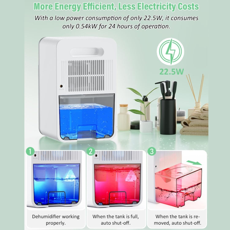 1500ml Semiconductor Dehumidifier with Automatic Defrost Function, Timer, Sleep Mode, EU Plug