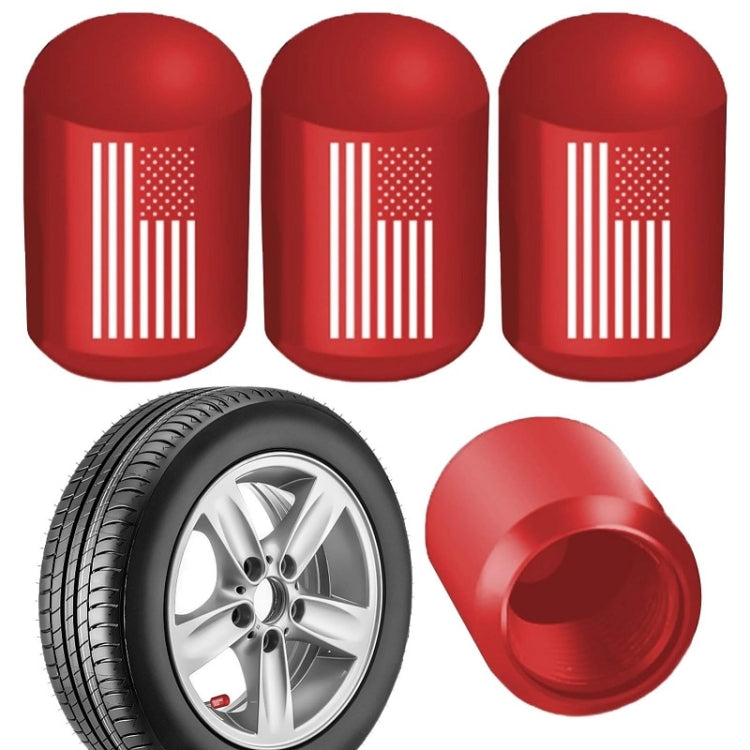 4pcs /Set Car Tire Capsule Aluminum Alloy Screw Dustproof Valves, Black, Red, Blue