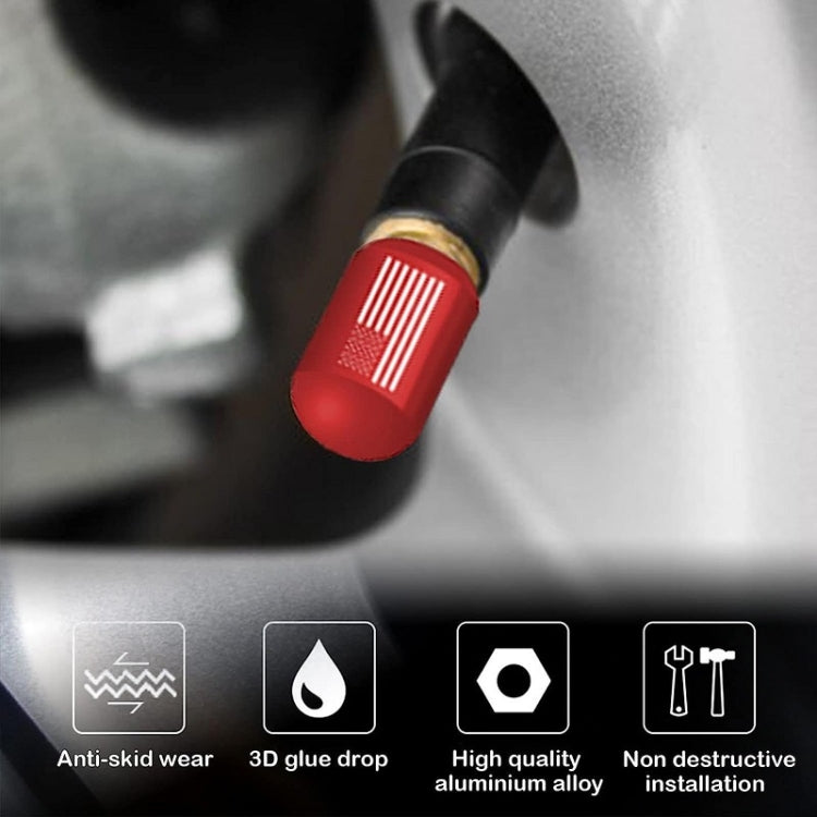 4pcs /Set Car Tire Capsule Aluminum Alloy Screw Dustproof Valves, Black, Red, Blue