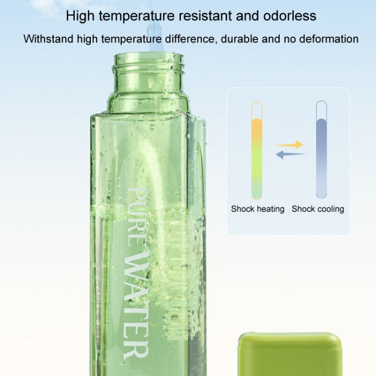 Simple Square Mug Portable Leak-Proof Plastic Cup Sports Camping Bottle, 500ml