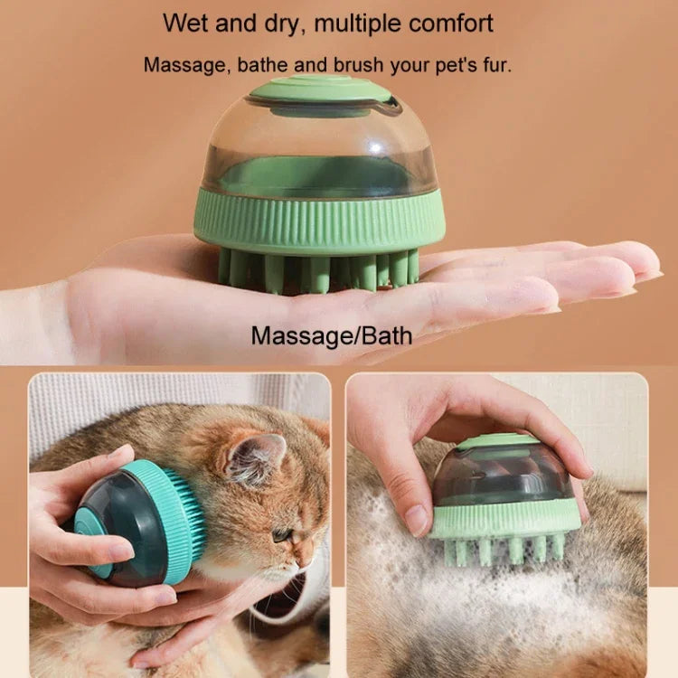 Pet Cleaning Supply Capsule Refillable Shower Gel Type Cats Dogs Bathing Massage Brush