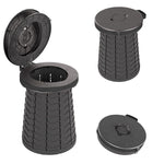 Car Outdoor Multifunctional Retractable Thickened Folding Stool Portable Toilet, 50cm(Black)