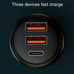Vehicle Mini Fast Charging Charger Car One To Three Cigarette Lighter, 300W