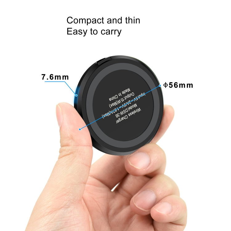 DSW-36B Mobile Phone Wireless Charger Mini 15W Fast Charging Type-C Round QI, DSW-36B
