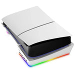 For Sony PS5 Slim IPEGA PG-P5S021 RGB Light Host Horizontal Stand With 4 USB HUBs, White