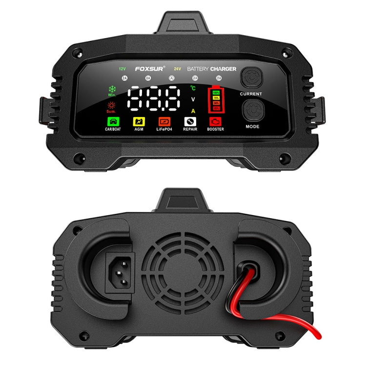 FOXSUR 25A 12V/24V Portable High-Power Car Ship Motorcycle Charger, US Plug, EU Plug, UK Plug, AU Plug, JP Plug