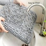 Silicone Sink Mat Cuttable Sink Pad Kitchen Cabinet Mat Dish Drainer Mat 66 x 35cm
