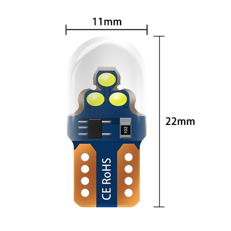 10pcs W5W Width Indicator Light Flashing LED Crystal License Plate Light