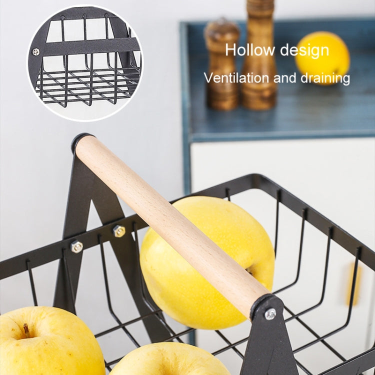 3-Layer Handheld Fruit Basket Removable Living Room Kitchen Bread Snacks Storage Basket, Black, White, Gray