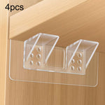4pcs Partition Bracket No Punch Right Angle Laminate Shelf Wardrobe Partition Board Fixing Holder, 7x7cm, 7x15cm