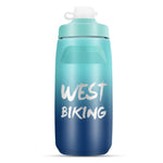 WEST BIKING 620ML Bicycle Water Bottle Portable Outdoor Cycling Water Cup, White Pink Gradient, Black Gray Gradient, Blue Gradient, Dark Green Gradient, Green Pink Gradient, Yellow Green Gradient, Black Green Gradient, Black Red Gradient