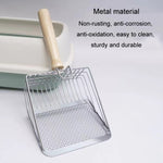 Metal Cat Litter Scoop Partition Filter Shovel Pet Care Cleaning Tool, Square Silver, Square Rose Gold, Round Silver, Round Rose Gold