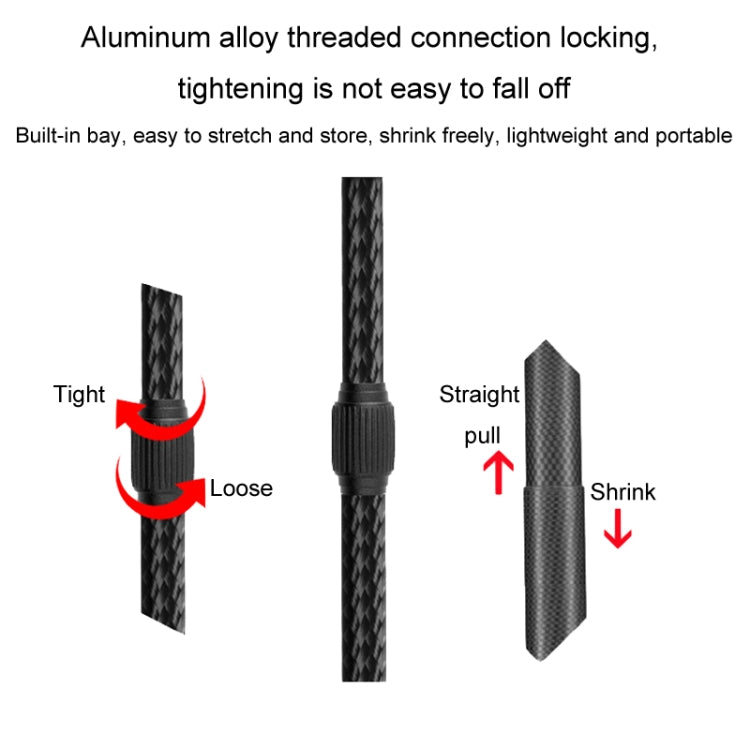 Telescopic Car Phone Mount Extension Arm Double Jointed Swivel Carbon Fiber Bracket Connecting Rod, 217-300mm For 20mm Ball Head