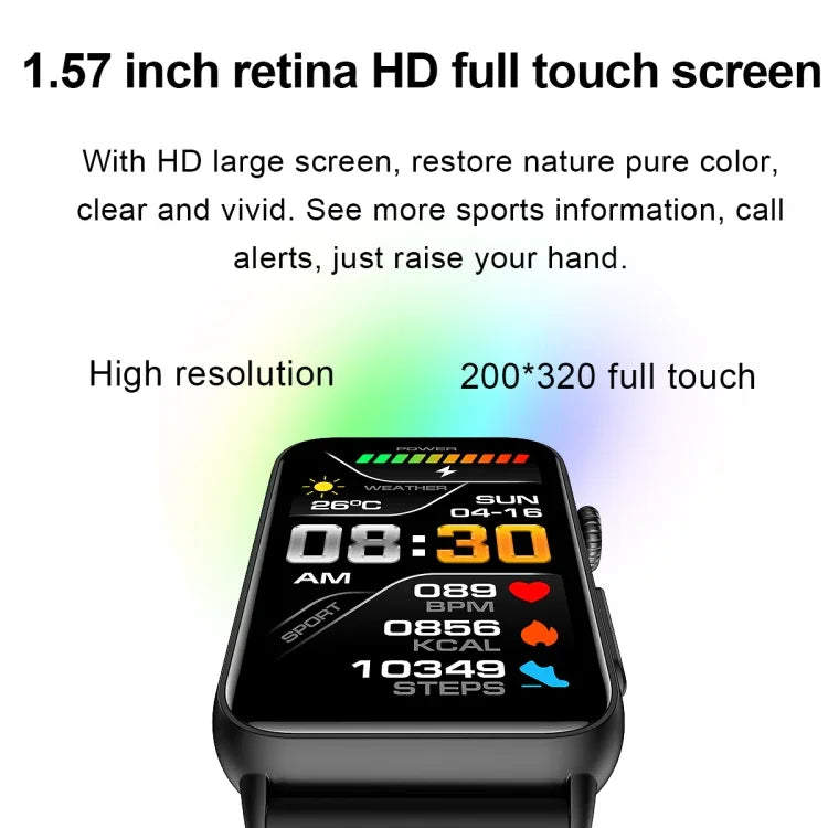 Smart Watch Ring ECG Temperature Heart Rate Blood Pressure Health Bluetooth Talking Watch, Black Silicone, Red Silicone, Blue Silicone, Black Leather, Brown Leather