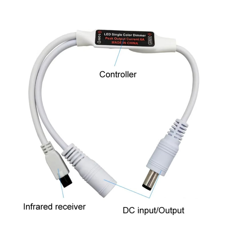 6-Button Single-Color DC Controller Infrared Dimming Light With LED Controller