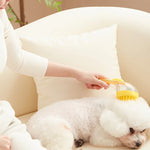 Long Handle Pet Bathing Brush Silicone Dogs Cats Cleaning Massage Brush Grooming Comb, Fine Teeth Yellow, Fine Teeth Blue, Fine Teeth Green, Coarse Teeth Yellow, Coarse Teeth Blue, Coarse Teeth Green