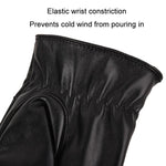 Fall Winter Men Leather Gloves PU Velvet Warm Riding Driving Touchscreen Gloves, Average