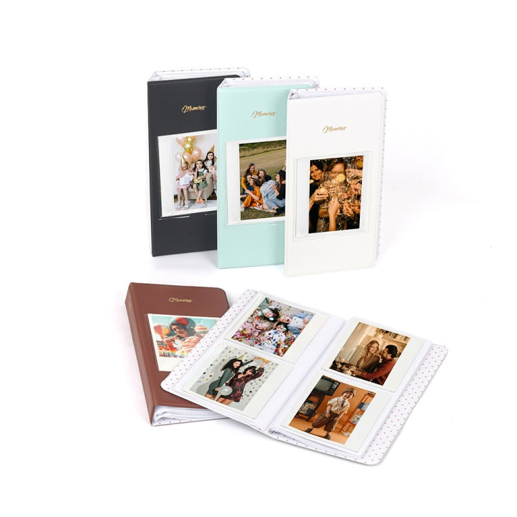 64-Piece 5 Inch Photo Storage Album, White, Black, Light Blue, Brown, Green, Pink, Blue, Purple