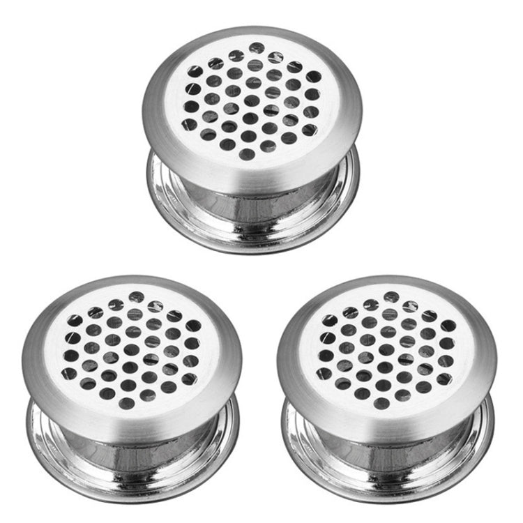 35mm Furniture Cabinet Cooling Stainless Steel Double Sided Ventilation Hole Decorative Cover, 3pcs