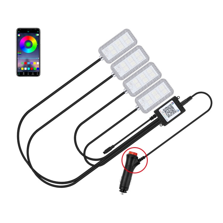 Eight-Color LED Voice Control Car Music Rhythm Atmosphere Light, 5V USB Remote Control, 5V USB APP, 5V USB APP + Remote Control, 5V USB With Switch Remote Control, 5V USB With Switch APP, 5V USB With Switch APP + Remote Control                         ...