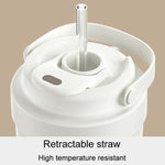 316 Stainless Steel Insulated Mug Portable Carry-On Dual Drink Coffee Cup With Straw, 500ml