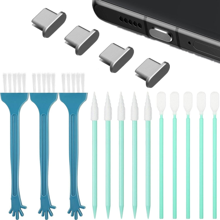Metal Dust Plug Cleaning Kit For TYPE-C Interface Mobile Phones
