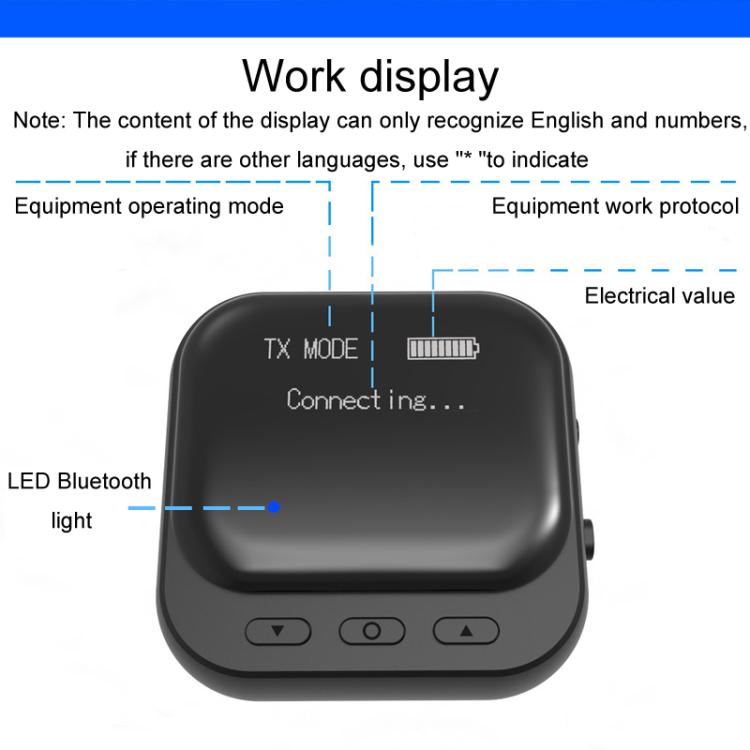 TR82 Bluetooth 5.2 Display Receiver Transmit And Receive 2 In 1 Adapter