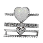 21mm Width Smart Watch Universal Silicone Band Heart Decorative Ring Metal Accessories, 4pcs / Set