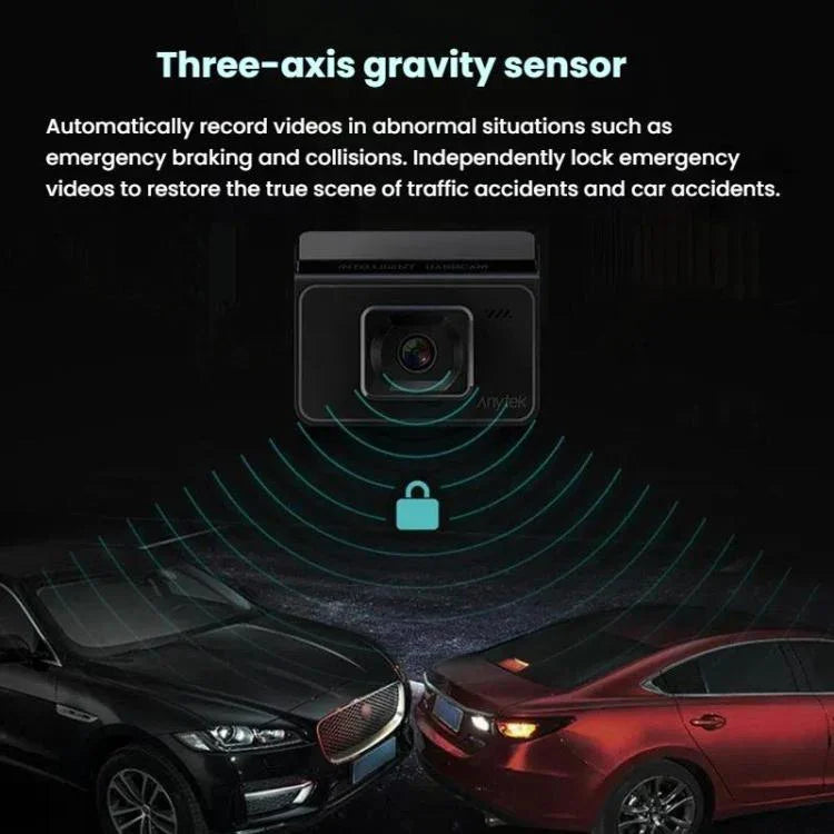 Anytek T2 PRO 3.0 Inch 2K HD Night Vision Recorder Hidden Car Camera Front And Rear Dual Recording, T2 PRO