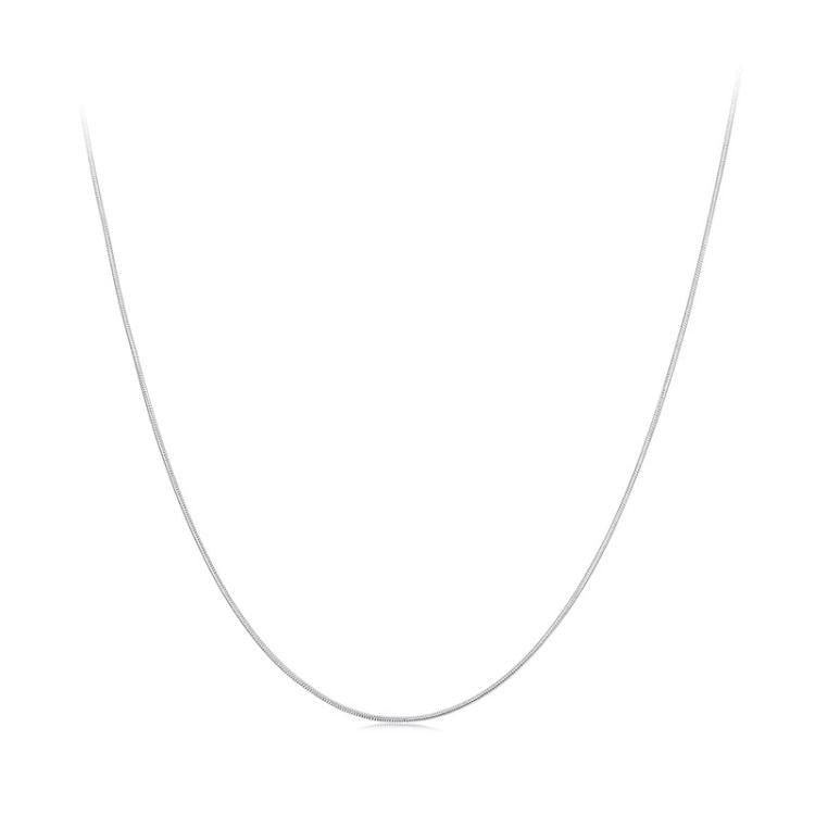S925 Sterling Silver Platinum-Plated Snake Bone Basic Necklace, S Thickness 0.08cm