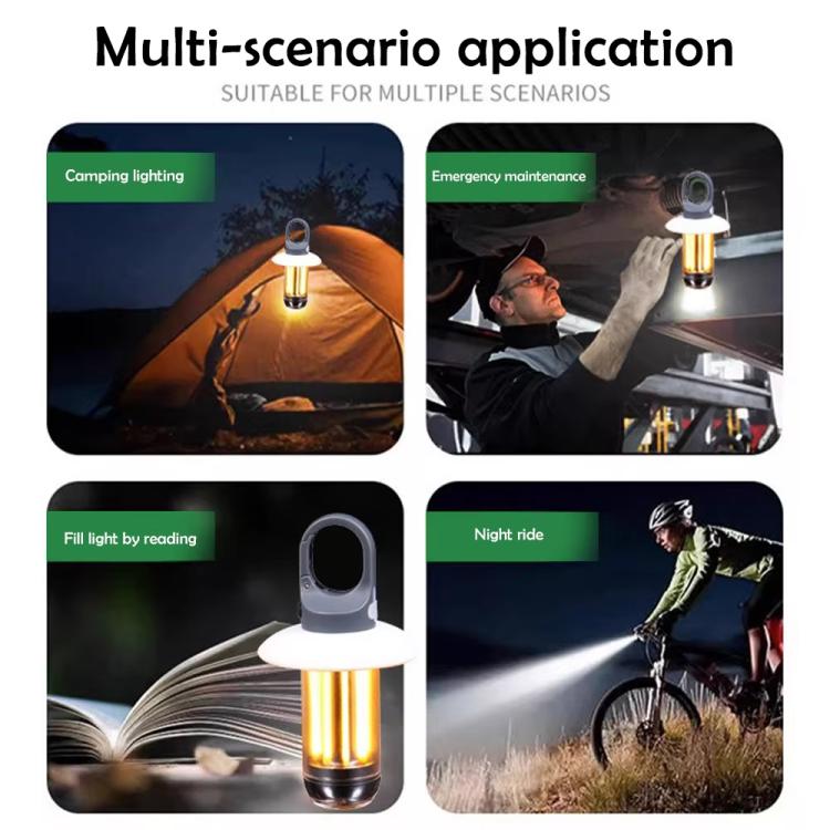 Rechargeable Dual Light Source Camping Lantern & Flashlight Warm/White Portable Outdoor Light, 8 Tungsten Filaments, 4 Tungsten Filaments
