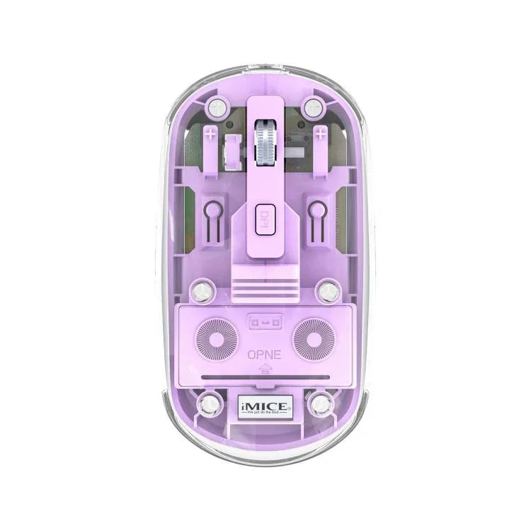 IMICE T400 4 Keys 1600DPI Dual-Mode Mouse Transparent Bluetooth Charging Wireless Silent Mice