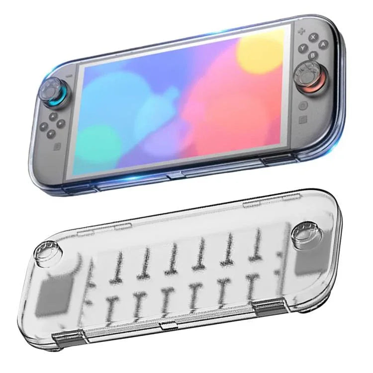 For Nintendo Switch 2 Console Crystal Storage Case Organizer Anti-Scratch Travel Box With 14 Game Card Slots, Host case Clear White, Host case Clear Black