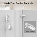 AhaStyle WE31 6pcs Desktop Cable Silicone Storage Dock Organizer Universal 3-Holes Cable Clip