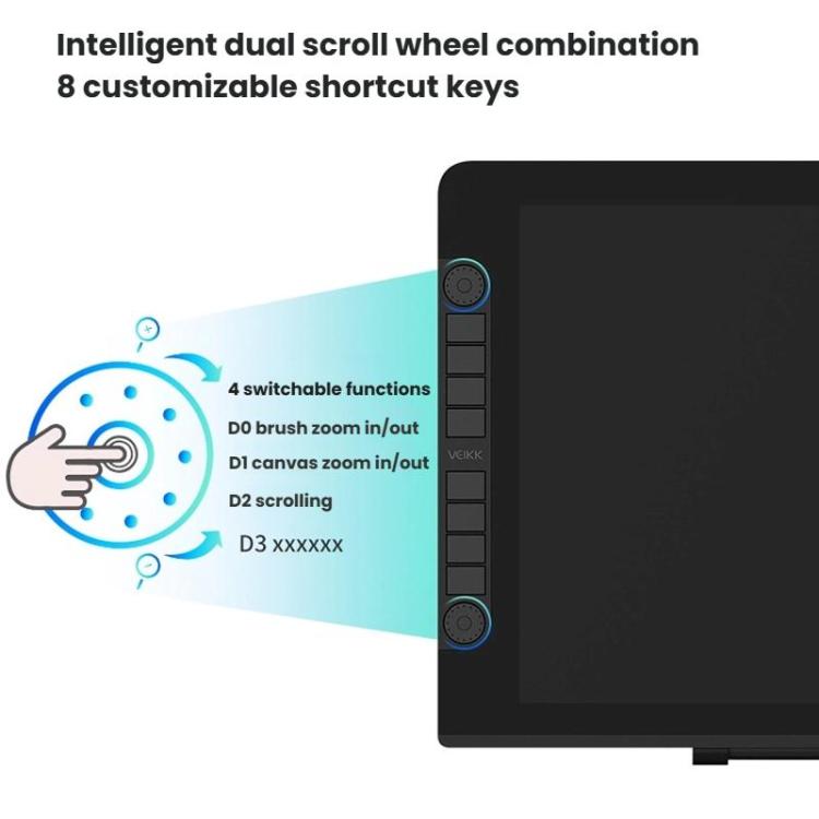 VEIKK VK2200PRO 21.5 inch Digital Screen Hand Drawing Screen Electronic Drawing Screen Compatible With Mobile Phone, EU Plug, US Plug, UK Plug