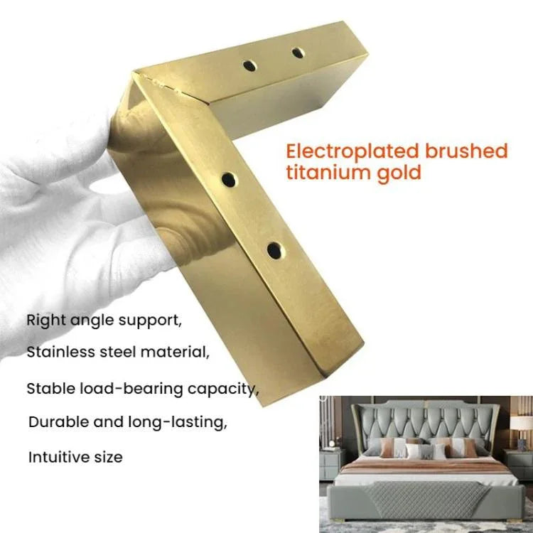 5.5cm Sofa Legs Stainless Steel Heightened Nightstand Support Legs, 7-Shaped Leg (Brushed Gold), 1-Shaped Leg (Brushed Gold), 7-Shaped Leg (Black Titanium), 1-Shaped Leg (Black Titanium), 7-Shaped Leg (Brushed Silver), 1-Shaped Leg (Brushed Silver)