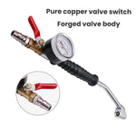 Truck Tire Extended Quick-Inflation Rod With Tire Pressure Gauge