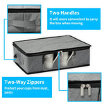 Coffee Mug Storage Box with Compartments and Lid