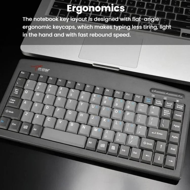 Little Kangaroo DS-9827 88 Key Wired Keyboard With Magnetic Ring Laptop Industrial Office Keyboard, PS2, USB