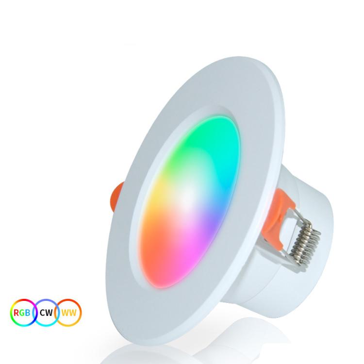 Compatible With Tuya WIFI & Bluetooth Recessed Ceiling Light RGB+CW+WW Dimmable LED Downlight, 5W 2.5inch, 7W 3.5inch