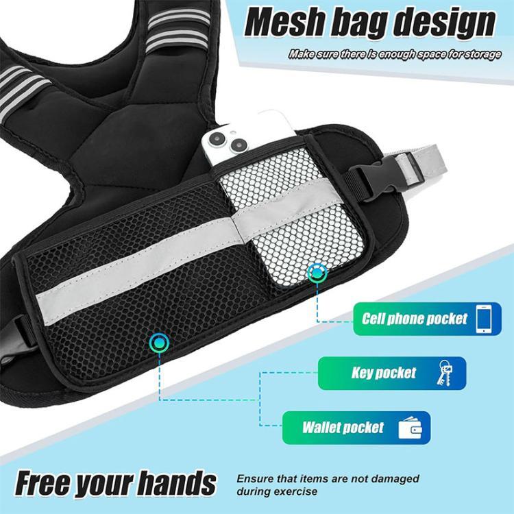 Fitness Adjustable Weights Reflective Sports Cests, 5KG