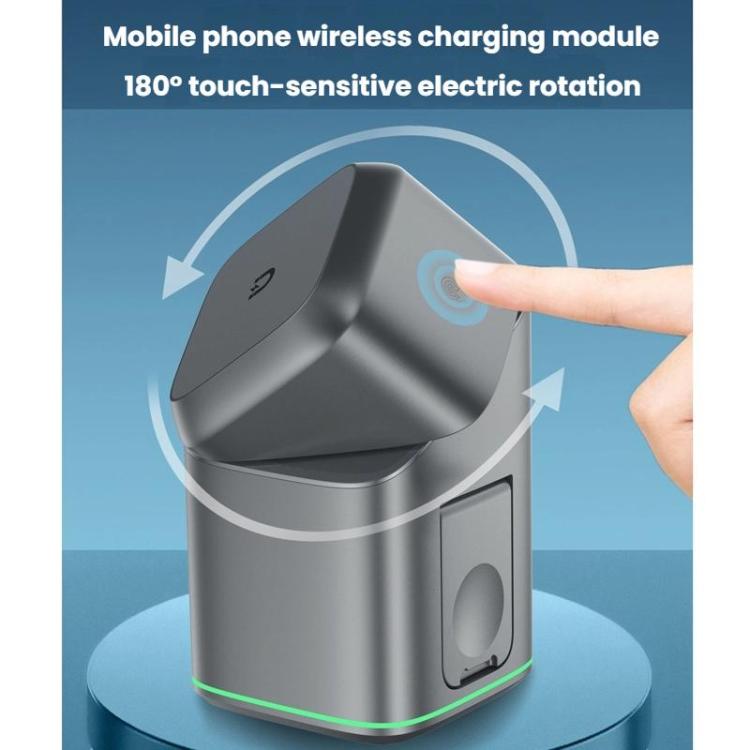 3 in 1 Metal Magnetic Wireless Charging Rotating Base Stand