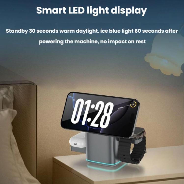 3 in 1 Metal Magnetic Wireless Charging Rotating Base Stand