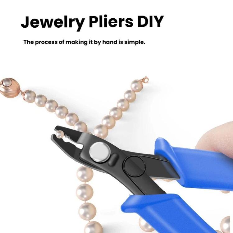 DIY Jewelry Making Tools High Carbon Steel Head & Anti-Slip PVC Handle, Positioning Pliers, Hook Pliers, Cutting Pliers