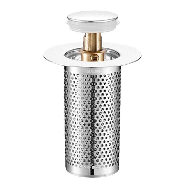 A1 Steel Basket Large Bore Copper Core Drainer Bouncing Core Washbasin 33-55mm Hole Distance Universal Plug Core, Short 8cm, Long 8cm