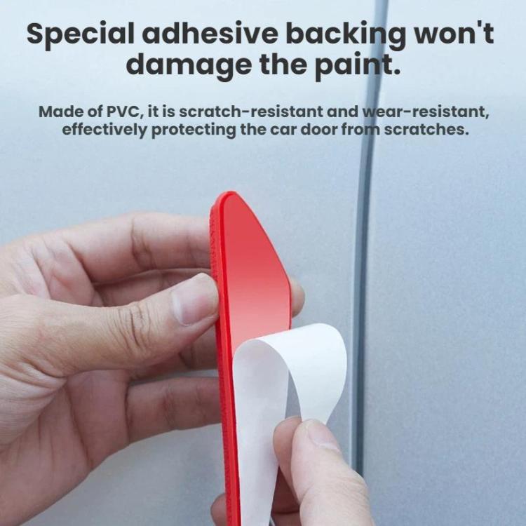 4pcs /Set Car Door Corner Anti-scratch Rearview Mirror Protectors, Black, Red, White, Gray, Luminous