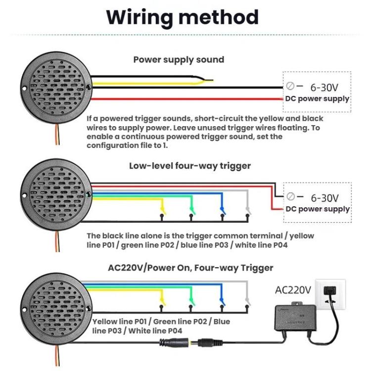 Motorcycle Car Start-Up Sound Modification Power-On Voice Prompt, DC6-30V, AC220V