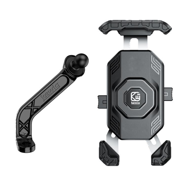 Kewig Motorcycle Riding Phone Mount Universal Quick-Release Phone Clip, Handlebars, Rear View Mirror, Heavy-duty Clamp
