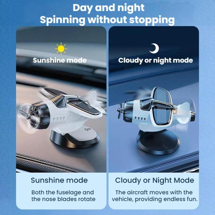 Automatic Rotating Car Dashboard Decorative Solar-Powered Airplane Ornament