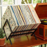 Desktop Iron Bookcase Vinyl Record Magazine Storage Rack, Iron
